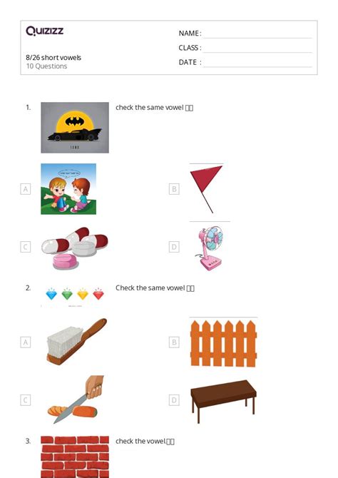 50+ Short Vowels worksheets on Quizizz | Free & Printable