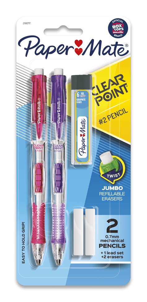 Paper Mate Clearpoint Colored Mechanical Pencils Set, HB #2 Lead (0.7mm ...