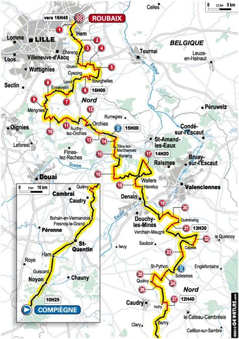 Image result for Paris-Roubaix Course Map
