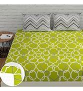 Huesland by Ahmedabad Cotton 144 TC Cotton King Size Bedsheet with 2 ...