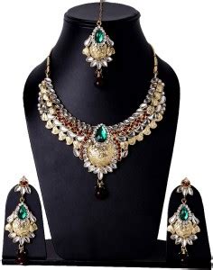 Shining Diva Alloy Red, Green, Gold Jewellery Set Price in India - Buy ...