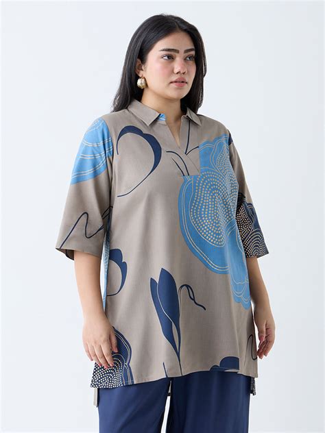 Buy Diza Taupe Bandhani Printed Tunic from Westside