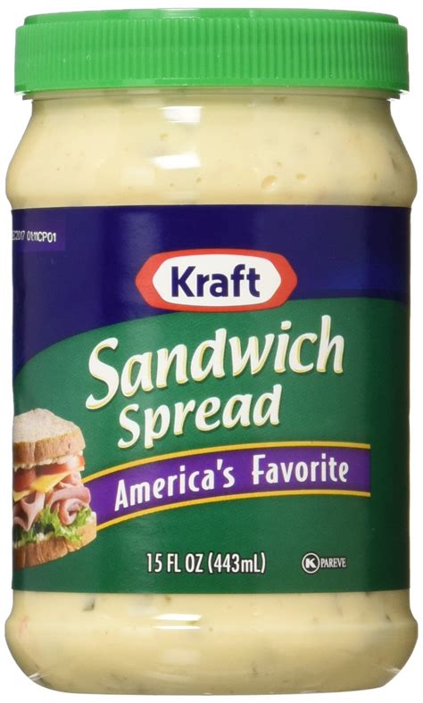 Kraft Creamy Sandwich Spread, Zesty Taste, 15 fl oz Jar - Pack of 2 ...