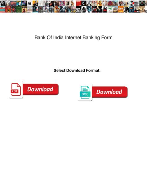 Fillable Online Bank Of India Internet Banking Form. Bank Of India ...