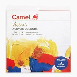 Camel Artist Acrylic Colors | Assorted 24 Shades | 9ml Each (Includes 2 ...