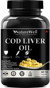 Naturewell Ultra Cod Liver Oil Capsules, for Immunity, Supports Heart ...