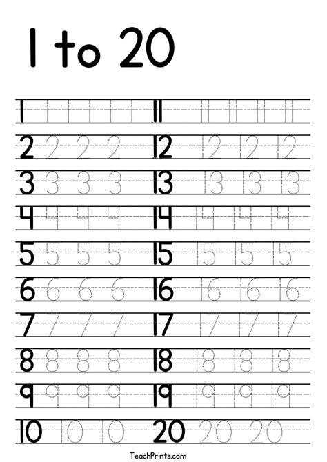 Free numbers 1 20 printables – Artofit