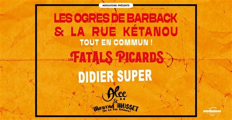 LES OGRES DE BARBACK + LA RUE KÉTANOU, LES FATALS PICARDS, DIDIER SUPER ...