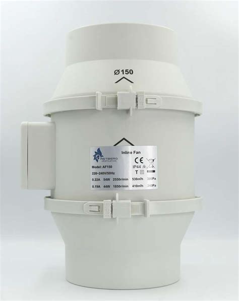 ASTBERG AF200 (200mm/8") (840CMH/494CFM) Silent Mix Flow/Inline Duct ...