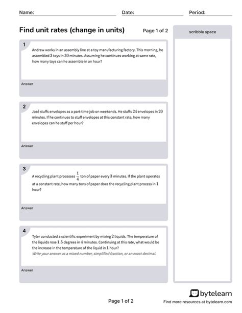 Image result for Unit Rate 7th Grade Math