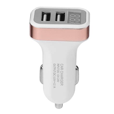 Prosperveil Dual USB Car Charger Adapter LED Voltage Current Detector ...