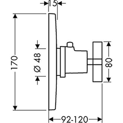 Buy Hansgrohe Thermostat Unterputz Axor Citterio High Flow Fertigset ...