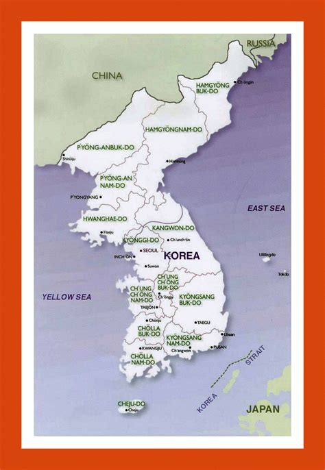 Political and administrative map of Korean Peninsula - 2001 | Maps of North Korea | Maps of Asia ...