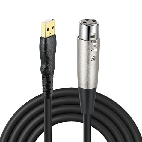EBXYA 10 ft USB to XLR Microphone Cable - 3 Pin XLR Female Cables ...