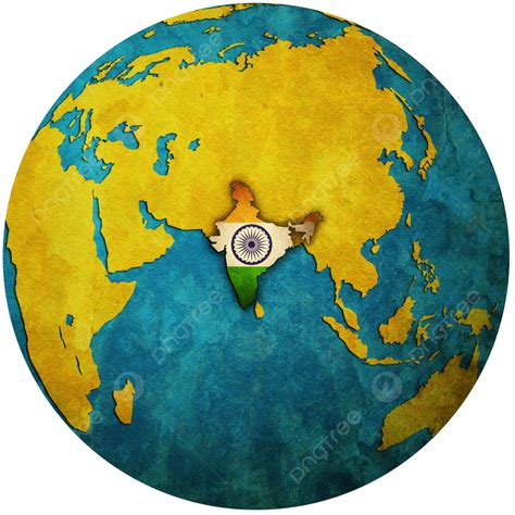 India On Globe Map Symbol, Asia, Earth, Country PNG Transparent Image ...