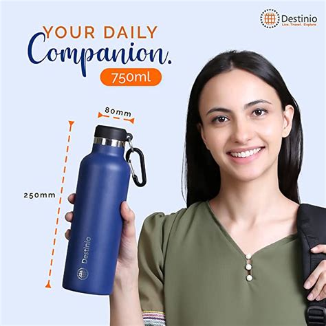 Buy Premium Insulated Water Bottles 750ml Blue Online - Destinio.in