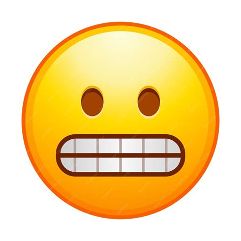 Premium Vector | Top quality emoticon Grimacing emoji Awkward emoticon with clenched teeth ...