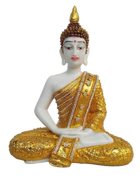 Buy Top Bazar Gautam Buddha Statue Sitting Position White Meditating ...