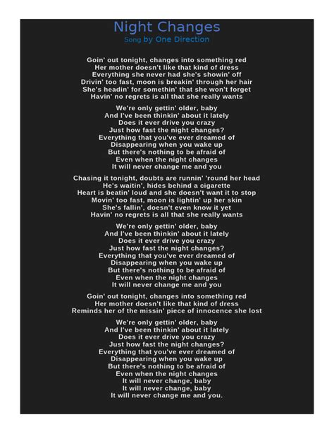 Night Changes | PDF