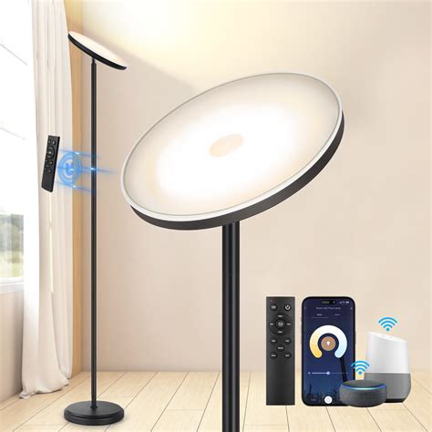 OUTON Smart LED Torchiere Floor Lamp with Remote, Compatible with Alexa ...