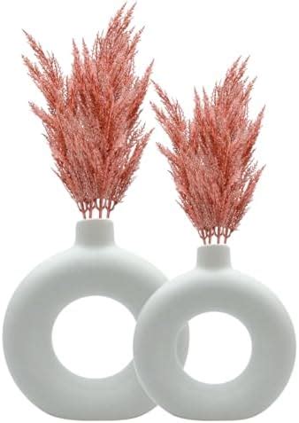 Buy INDULGE HOMES - White Vase/Office Desk Flower Vase Pampas Grass ...
