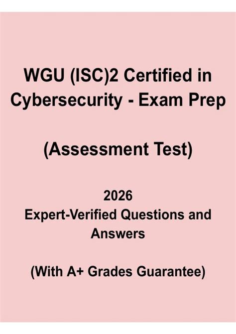 WGU (ISC)² Certified in Cybersecurity Exam Prep PDF | 2026 Guide ...
