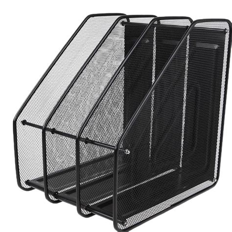 Mesh Triple Magazine Rack Desk File Organiser Magazine Holder Triple ...