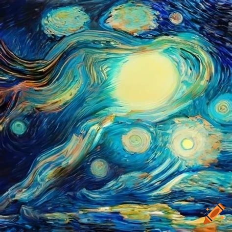 Abstract painting inspired by Van Gogh's style on Craiyon