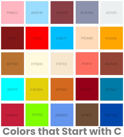30 List Of Colors That Start With C