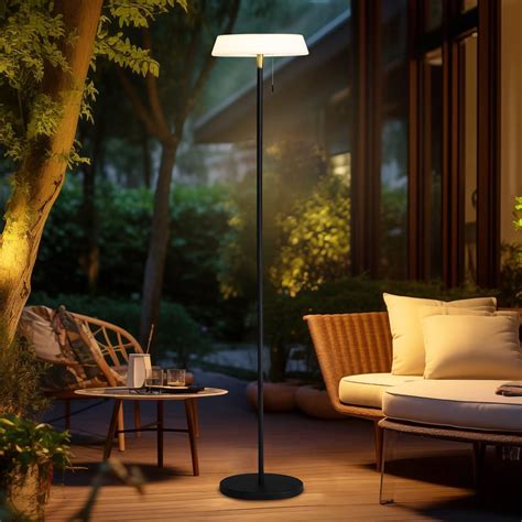 Gewiny Outdoor Floor Lamp Solar Powered Outdoor Lamps for Patio ...