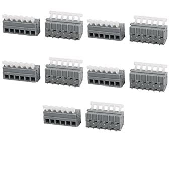 Generic 10pcs KF242V 300V 15A 5.0mm Pitch 6P Spring Terminal Block for ...