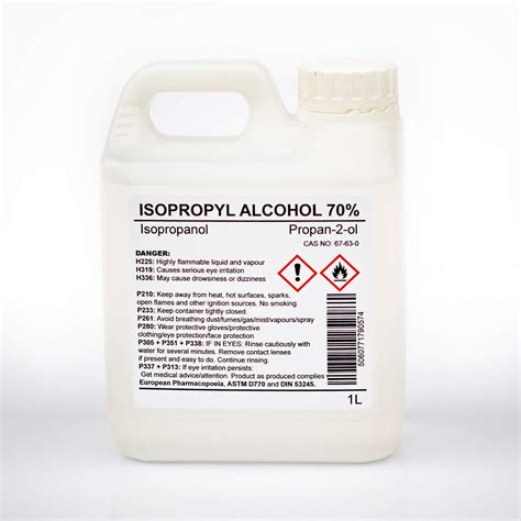Buy Isopropyl Alcohol 70% Isopropanol 1 Litre 1L propan 2 ol IPA Propan ...