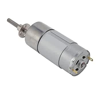 DC Motor, Brass Coil 12V DC Gear Motor Wear Resistance CW CCW Aluminum ...