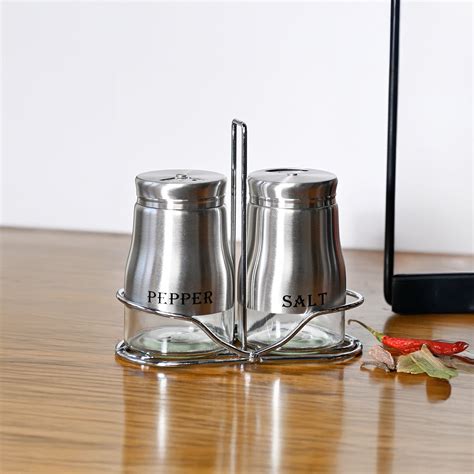 VON CASA Salt & Pepper 150ml - Silver Stainless Steel Glossy Finish ...