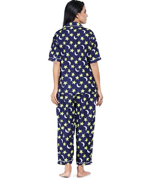 SXV Women's Cotton Printed Night Suit Pyjama Set : Star Moon (Lowest p ...