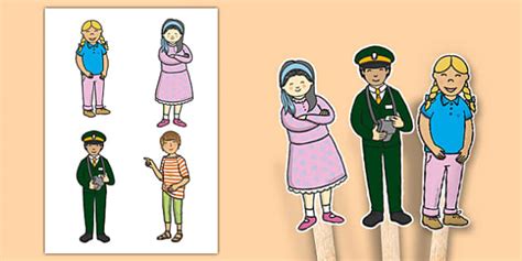 The Train Ride Stick Puppets