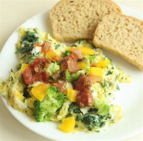 Scrambled Eggs with Veggies and Toast - SHK