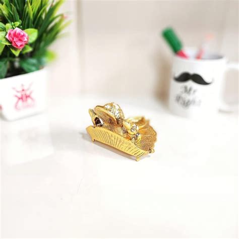 Gifton Click Metal Patta Ganesh Idol with Deepak Diya, Ganesh Sitting ...