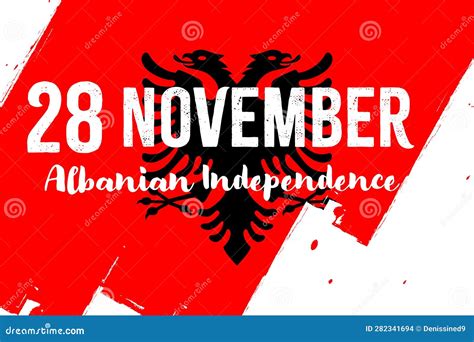 28 November Albanian Independence Day. Banner with Grunge Texture Stock ...