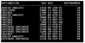 Oracle Natural Join 的图像结果
