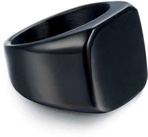 HOUSEOFTRENDZZ BLACK TITANIUM PLAIN MENS & WOMENS FINGER RINGS ...