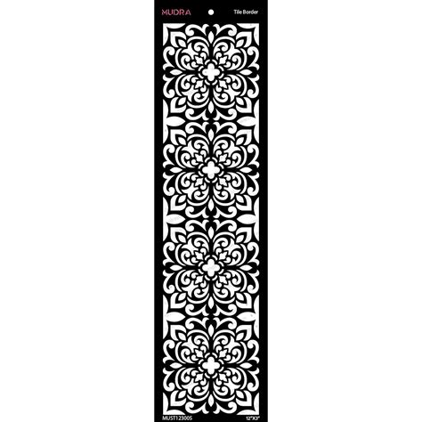 Mudra Craft Stamps -Stencils - Tile Border - 12"x3" - for DIY Home ...