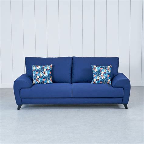 Buy Ocean Fabric 3+2 Seater Sofa Set with Cushions - Blue from Home ...