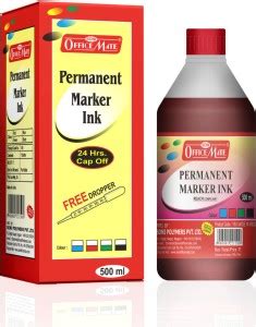 Soni Officemate Permanent Marker Ink Red Color - Pack Of 1- 500 ML 500 ...