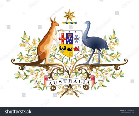 Vector Coat Arms Australia Stock Vector 126644288 - Shutterstock