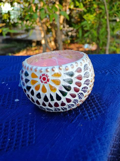 Angel Candle Mangalore Round Mosiac Candle for Home Decor and Dining ...