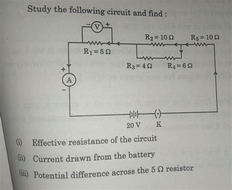 i) effective resistance of the circuitii) current drawn from the ...