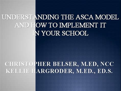 Image result for ASCA Model Explained
