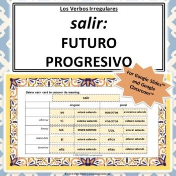 Salir (Future Progressive) Conjugation | Spanish Irregular Verbs | Google