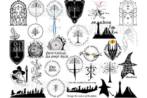Lord of the Rings SVG Clipart Bundle Cut File for Cricut Digital Downloads Instant Download LOTR ...